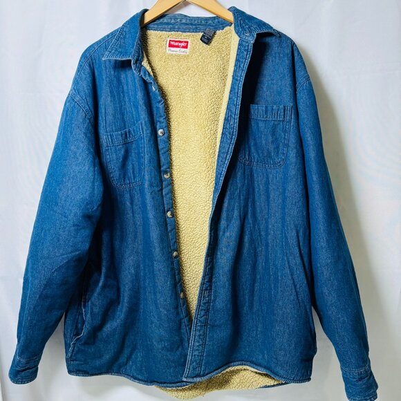 Wrangler Sherpa Lined Denim Shirt Jacket | Country Cool | Men’s XL - Picture 4 of 4